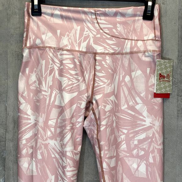 PRO-FIT Activewear Women's Pink Wave High-Rise Lightweight Pull-On Leggings SZ S - Picture 3 of 9